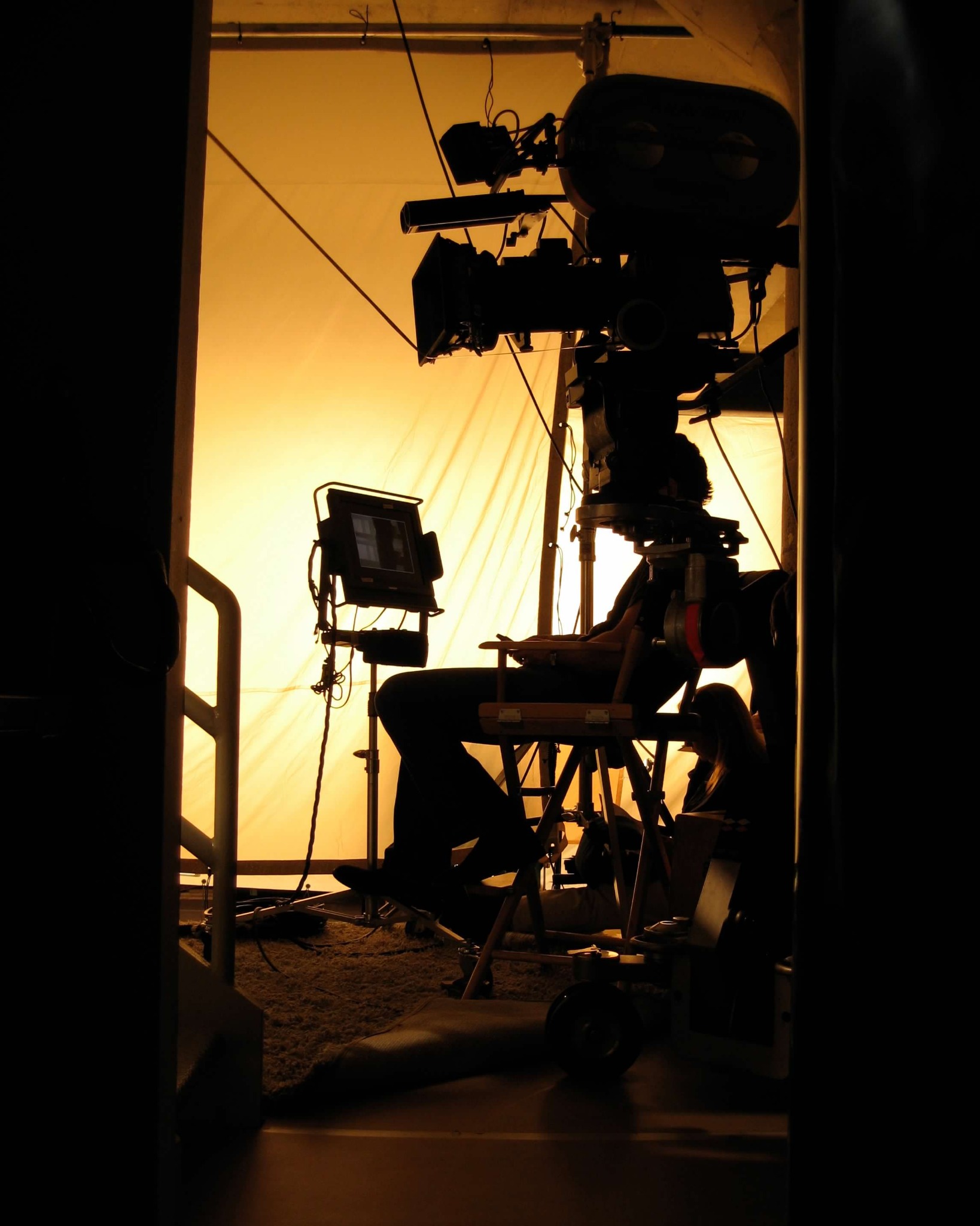 Alicia Wiedemann's photograph of a production camera in warm studio light