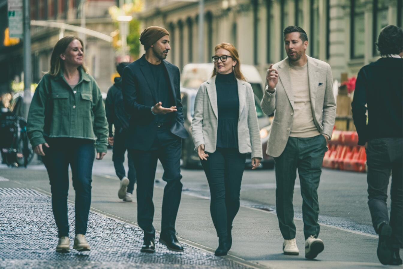 Alicia Wiedemann with her Summer Friday partners in New York City