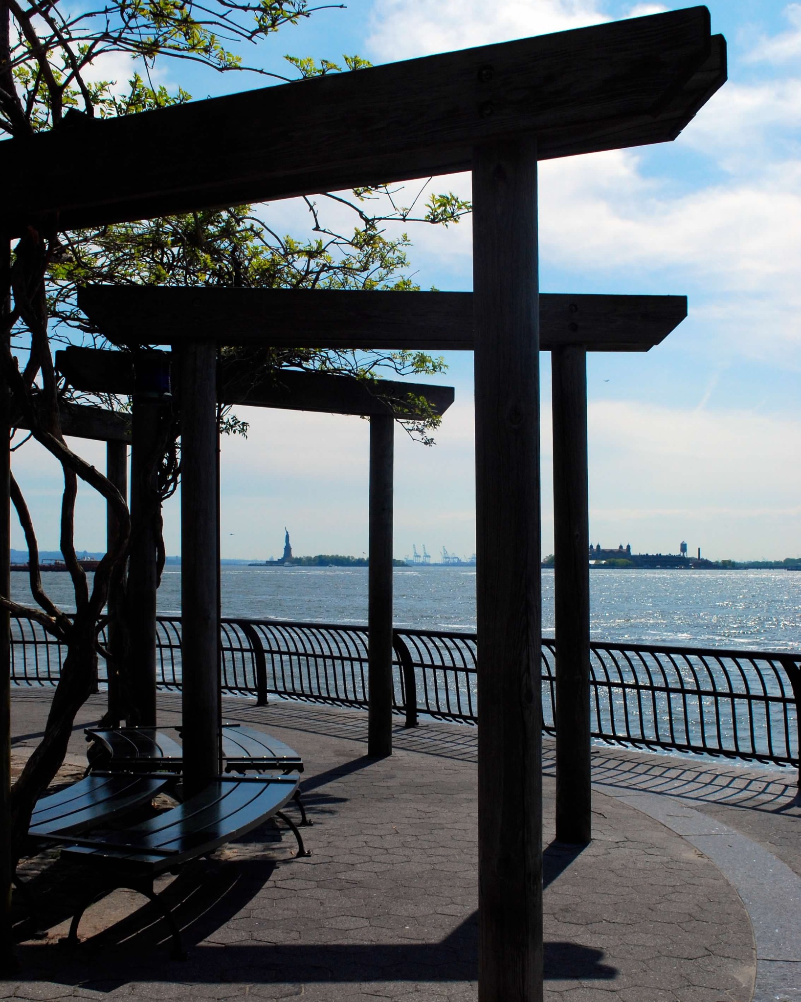 Alicia Wiedemann's photograph of the Statue of Liberty across New York Harbor
